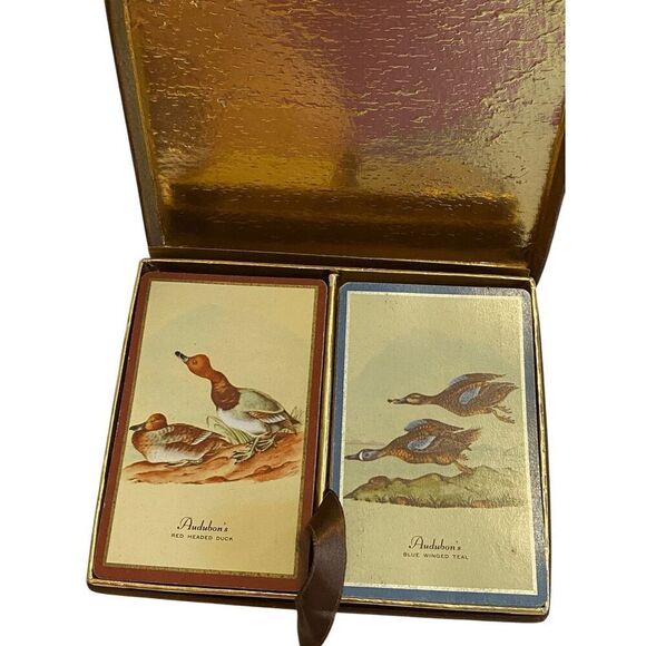 Vintage Congress Audubon Red Headed Duck & Blue Winged Teal Playing Cards - Picture 1 of 6